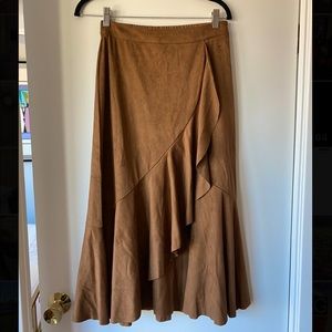 NWT Soft Surroundings faux suede midi skirt